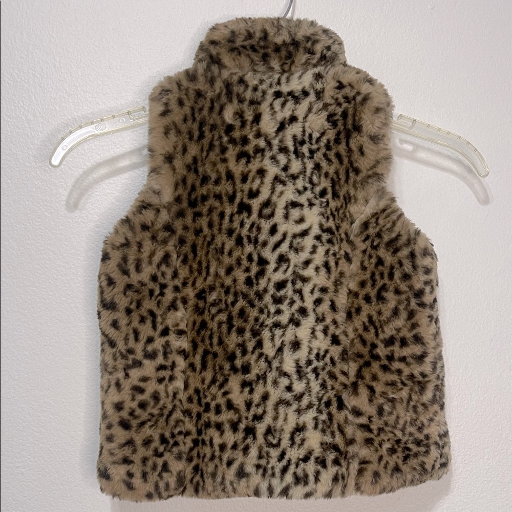 C&C California Kids Leopard Faux Fur Vest Size 5 EUC - Picture 2 of 5